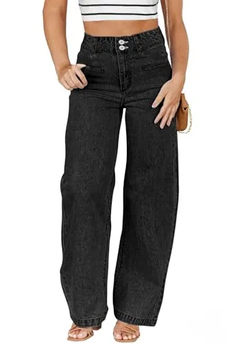 High Waist Wide Leg Jeans IV, Black