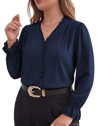 V Neck Long Sleeve Dress II, Dirty Blue