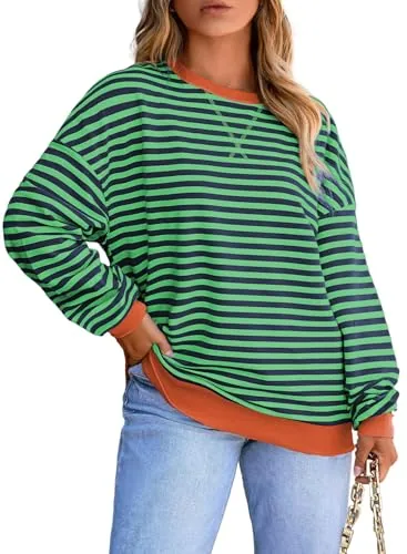 Crew Neck Long Sleeve Sweatshirt II, Green Blue