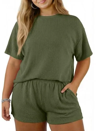 High Waist Pajama Set, Fern Green