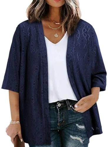 Half Sleeve Cover-Up, Navy Blue