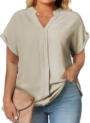 V Neck Short Sleeve Dress, Smoke Gray