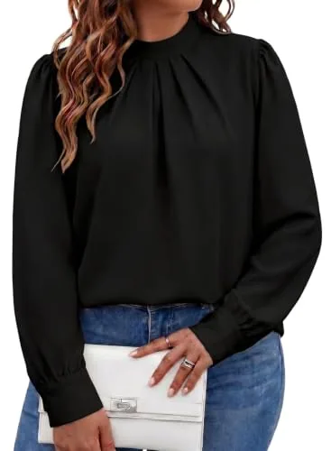 Mock Neck Long Sleeve Dress, Black