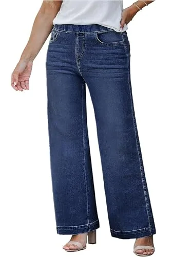 High Waist Straight Leg Jeans, Navy Blue
