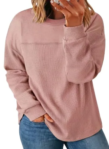 Crew Neck Long Sleeve Sweatshirt III, Light Pink