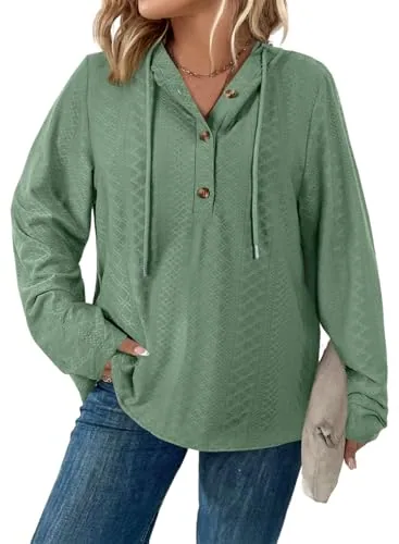 Lace Drawstring Hoodie, Green