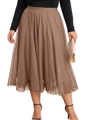 Tulle Skirt, Brown