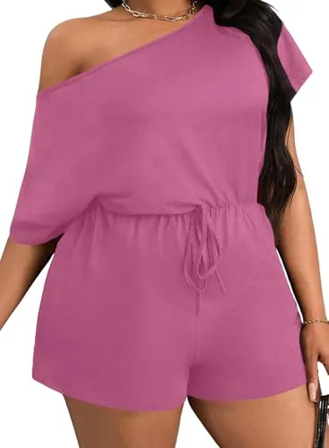 Off the Shoulder Short Sleeve One-Piece Swimsuit, Pink