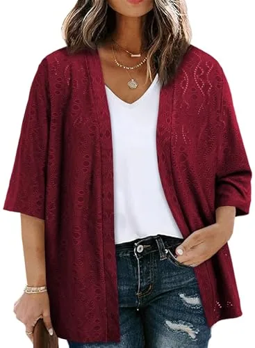 Half Sleeve Cover-Up, Burgundy