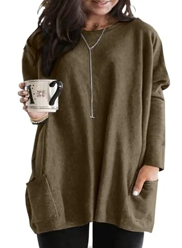 Crew Neck Long Sleeve Top II, Coffee