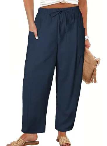 Elastic Waist Pants II, Navy Blue