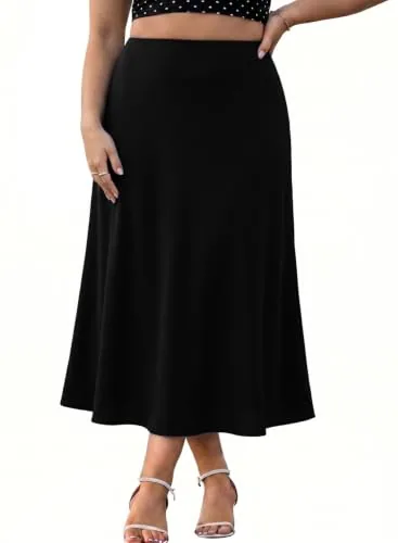 High Waist Skirt, Black (A)