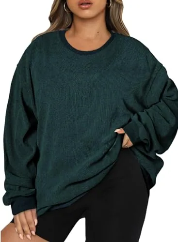 Crew Neck Long Sleeve Sweatshirt, Sea Green