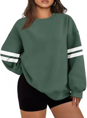 Crew Neck Long Sleeve Sweatshirt IV, Blackish Green
