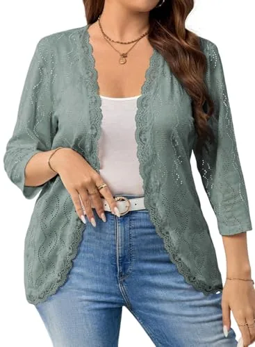 Lace Kimono Cardigan, Mist Green