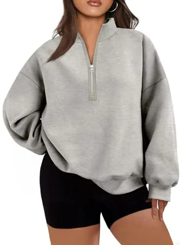 Collared Long Sleeve Hoodie, Gray