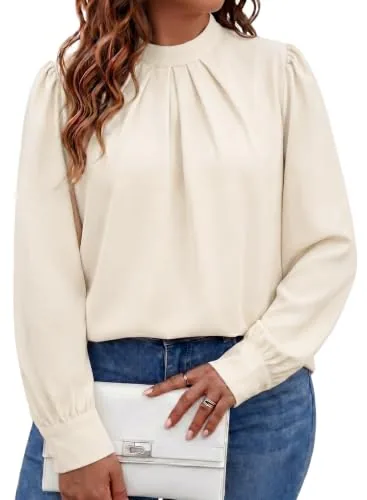 Mock Neck Long Sleeve Dress, Apricot