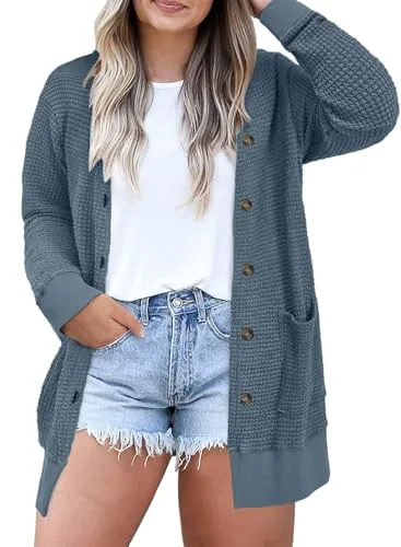 Long Sleeve Cardigan, Haze Blue