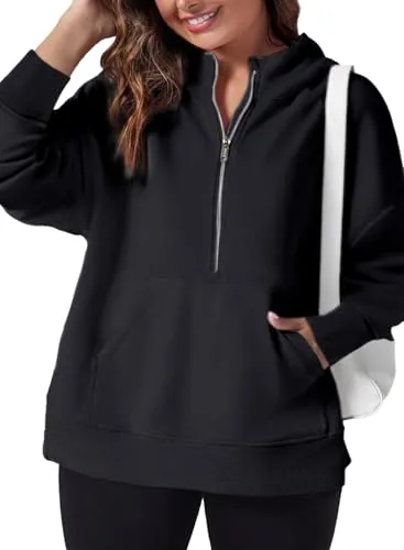 Oversized Collared Hoodie, Black