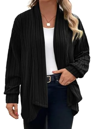 Collared Long Sleeve Cardigan, Black