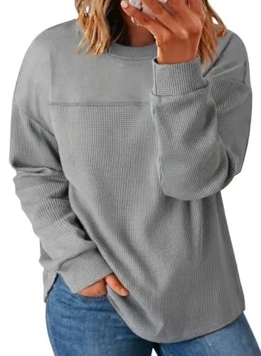 Crew Neck Long Sleeve Top IV, Gray