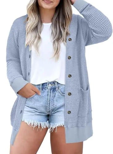 Long Sleeve Cardigan, Light Blue