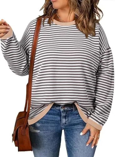 Crew Neck Long Sleeve Sweater, Grey