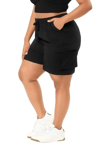 Elastic Waist Shorts VI, Black