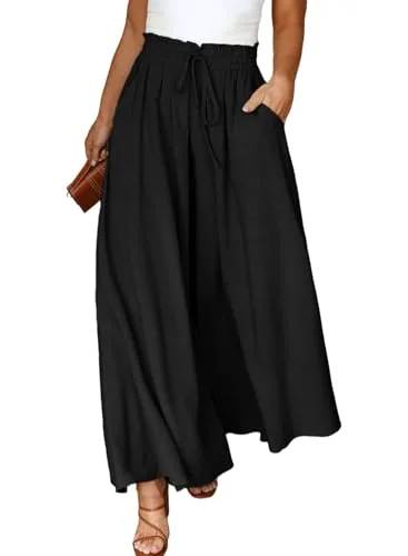 High Waist Flowy Lounge Set, Black
