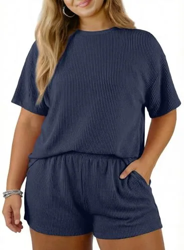 High Waist Pajama Set, Sail Blue