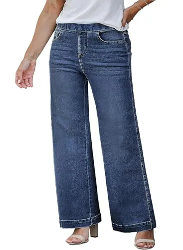 High Waist Wide Leg Jeans VI, Sail Blue