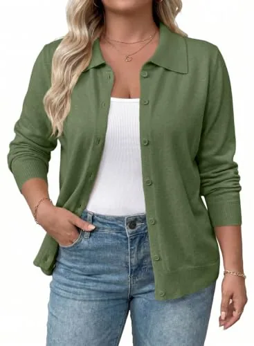 Collared Sleeveless Cardigan, Green