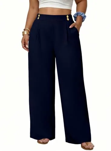High Waist Pants III, Navy Blue