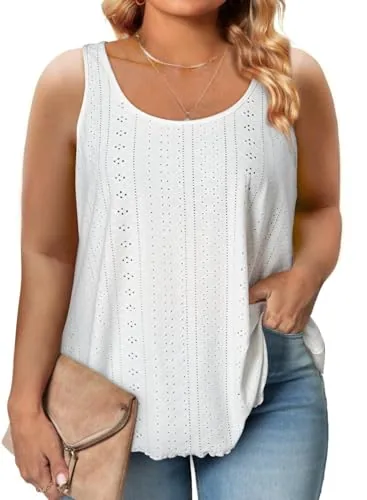 Scoop Neck Sleeveless Top, White