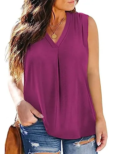 Chiffon V Neck Sleeveless Dress, Purple