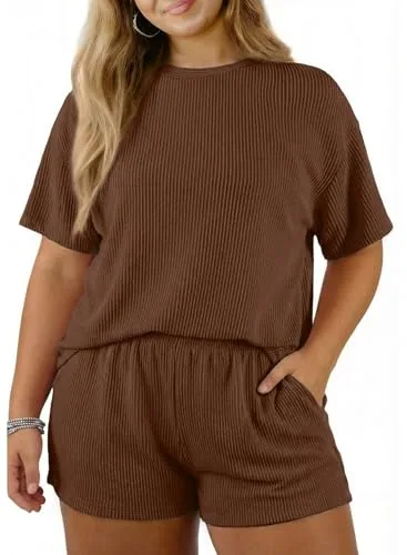 High Waist Pajama Set, Coffee
