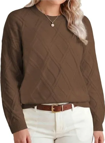 Crew Neck Sweater, Brown