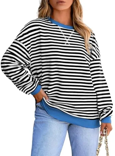 Crew Neck Long Sleeve Sweatshirt II, Black White