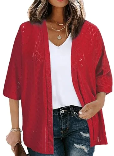 Half Sleeve Kimono Cardigan II, Red