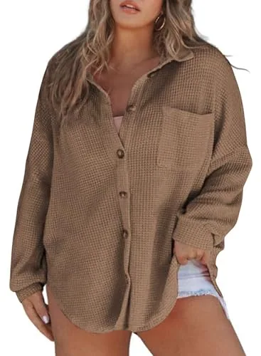 V Neck Long Sleeve Shirt III, Coffee