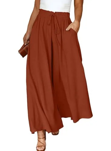 High Waist Wide Leg Lounge Set III, Cinnamon