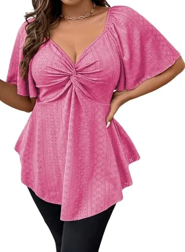 Lace V Neck Short Sleeve Dress II, Rose