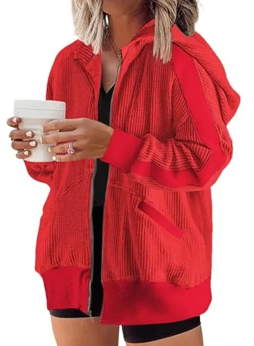 Long Sleeve Hoodie, Fiery Red