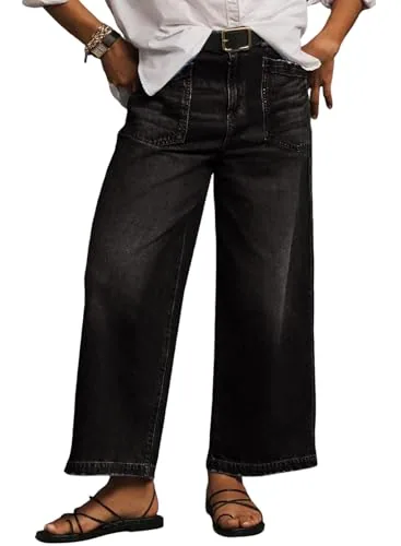 High Waist Loose Jeans, Black