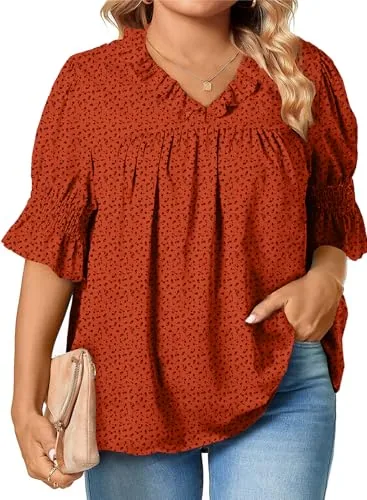 Floral V Neck Tunic, Orange Floral