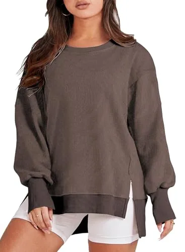 Crew Neck Long Sleeve Oversized Sweatshirt II, Desert Palm