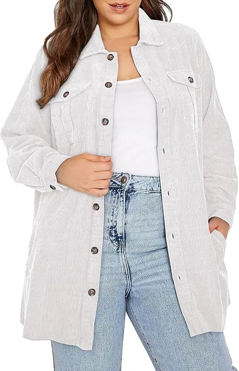 Corduroy Jacket, White
