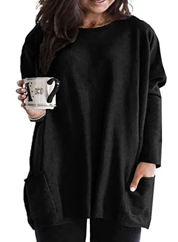 Crew Neck Long Sleeve Top II, Black